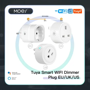 MOES WiFi Smart električne Vtičnice Priključite Svetlost Nastavite Časovnik Za Tuya Smart Life Aplikacija,Amazon Alexa Google Glasovni Nadzor EU/UK/ZDA