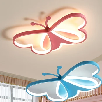 Zatemniti LED Stropna Luč Roza metulj Stropne svetilke modra moderne spalnice zgornjo Mejo svetlosti za vrtec otroci/Dekleta spalnica svetilke