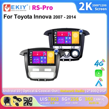 EKIY 2K Zaslon CarPlay Radio Za Toyota Innova 2007 - 2014 Android Auto 4G Avto Večpredstavnostna GPS Igralec Autoradio Stereo Navigacijo