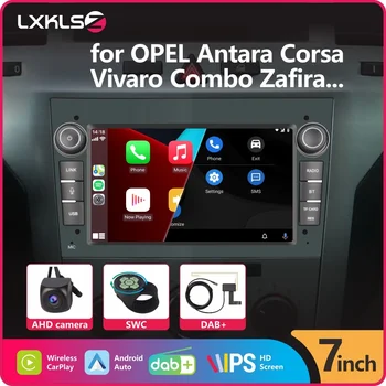 LXKLSZ 2Din avtoradio z Brezžično Carplay Android Auto DAB+ za OPEL Antara Corsa Corsa Combo, Vivaro Zafiri, Sive Barve