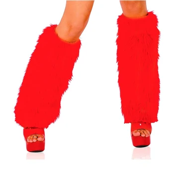 Moda za Ženske, Specializiranimi za umetno Krzno, Leg Ogrevalnike Krznen Fuzzy Winter Boot Lisice Kritje Božič Rdeči Zalog Novo Leto Stranka obrabe