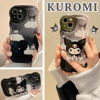 Sanrio Kuromi Primeru Telefon za IPhone 14 Pro Plus Max Risanka Lupini za IPhone 11 12 13 Shockproof Zaščitni Pokrov, Ljubka Mehka Primeru