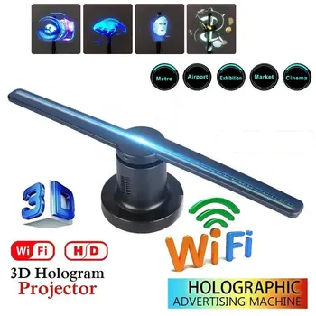 3D Fan Hologram Projektor Holografski Fan Logotip Komercialno Oglaševanje Svetlobni Led Zaslon Predvajalnik Podporo Slike, Video EU Plug