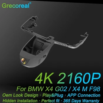 Grecoreal Dash Cam Wifi 4K 2160P Spredaj Avto Dash Fotoaparat Dashcam Plug Play Avto Dvr za BMW X4M X4 G02 F98 2018 2019 2020 2021 2022