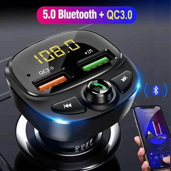 QC 3.0 Dvojni Polnilnik USB Avto Bluetooth 5.0 Fm Oddajnik MP3 Predvajalnik Komplet TF Kartice Avto Hitro Polnjenje Adapter Prostoročno Klicanje