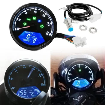 Cafe Racer Motocikel Plošči merilnik Hitrosti Night Vision Izbiranje Števec LED Multi-funkcijski Digitalni Indikator Tahometer Merilnik Goriva