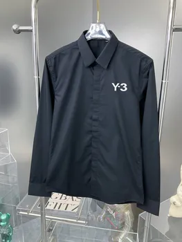 Y3 Yamamoto Srajce Pomlad Yohji Yamamoto Modne blagovne Znamke Podpis moška Majica Trend Business Casual Y3 Majica Dolg Rokav Vrhovi