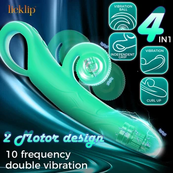 LICKLIP G-Spot Rabbit Vibrator za Ženske Klitoris Klitoris Analni Stimulator Massager 2 V 1 Dildo Spola Igrače, Ženska Odraslih Blago Trgovina 18