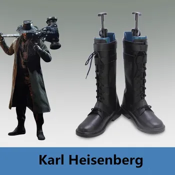 Biohazard 8 Vasi Karl Heisenberg Cosplay Kostum, Čevlje Črne Ročno Izdelani Čevlji