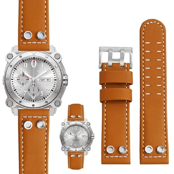 Visoka Kakovost 22 mm 24 mm Usnje Watchband za Hamilton Zraka Modrem Polju H78616553 H78555553 Vintage z Nohti Watch Trak Zapestnica