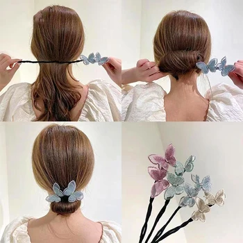 Metulj Hairband Lase Pokrivala Za Ženske, Pleteni Lase Naprave Las Styling Orodje