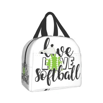 Živeti Ljubezen Softball Kosilo Vrečko za Ženske, Moške Izolirana Kosilo Polje za Odrasle Večkratno uporabo Kosilo Tote Vrečko za Delo Piknik Šoli Potovanja