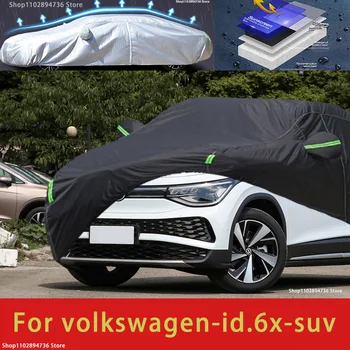Za Volkswagen ID.4X Fit Prostem Zaščito Avtomobila Zajema Snežno odejo Dežnik Nepremočljiva Dustproof Zunanjost črna avto pokrov