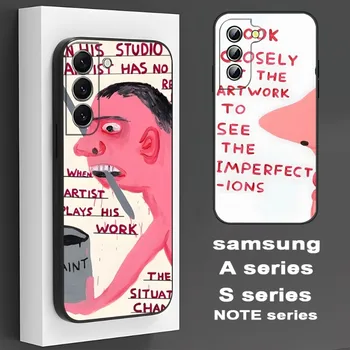 David Shrigley Barve Grafitov Telefon Primeru 2023 Novo Za Samsung S23 Ultra S9 Plus S10 S20 S21 FE S30 S22 Pro S30 Note10 Note20