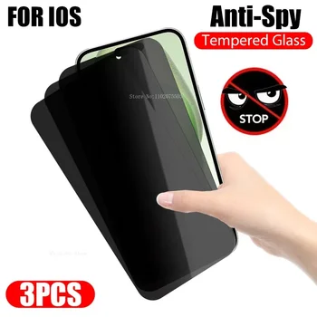3Pcs Anti-Spy Zaščitnik Zaslon za iPhone 15 14 13 12 11 Pro Max Mini Zasebnosti Kaljeno Steklo Za iPhone 14 15 Plus XS XR Stekla