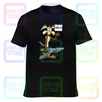 Maglia Willy Coyote Road Runner Cartone Pomočjo T-shirt Tee Shirt Nov Slog Naravnega Vse-Ujemanje