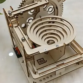 3D Lesene Puzzle Marmor Teči Nastavite Mehanske Električni Skladbo Roller Ball Model Gradnik Kompleti DIY Zbiranja Igrač Darilo za otroke