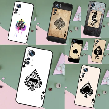Ace of spades Poker Kartico Funda Za POCO F5 X3 X5 Pro M6 M5S X4 F4 GT F3 Primeru Za Xiaomi 13 11T 12T Pro 12X 12 Lite