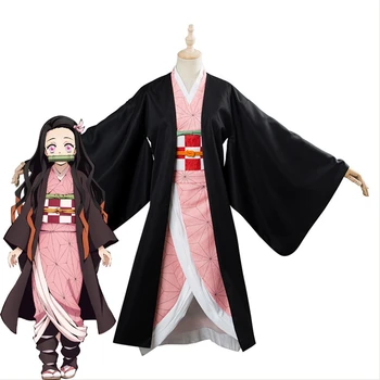 Unisex Anime Cos Kamado Nezuko Kimono Cosplay Obleko Kostume Za Noč Čarovnic, Božič Enotna Velikost Po Meri
