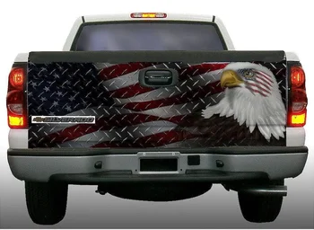 Ameriško zastavo orel diamantno ploščo tovornjak vrata prtljažnika zaviti vinil grafični decal