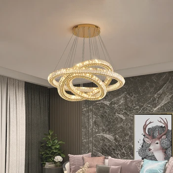 Lestence svetlobe luksuznega življenja jedilnico svetilke enostavno sodobni led krog obroč lestenci, doma notranjo razsvetljavo napeljave