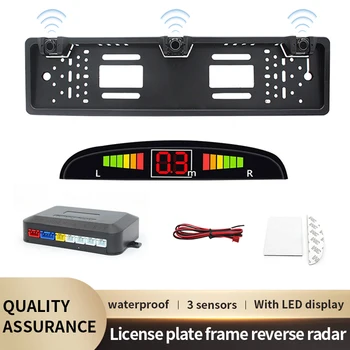 Evropski registrske Tablice za Avto Povratne Radarski Sistem Parkirni Senzor Z Polmeseca LED Zaslon