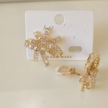 zlato barvo bowknot design gospa dragi modi korejski eleganten nakit uhani Posnetek Na Uhane, Ne Preluknja Luknjo Ušesa