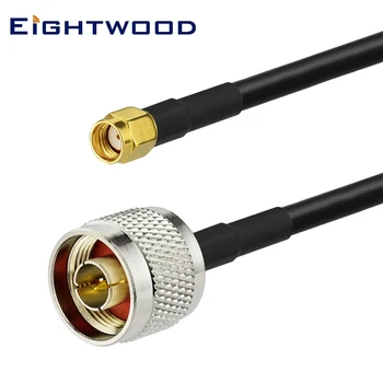 Eightwood N Moški-RP-SMA Moški RF Kabel z Nizko Izgubo Kabel KSR195 za 2G 3G 4G Dual Band Mobilnega Signala Booster 1800/2100Mhz Kabel