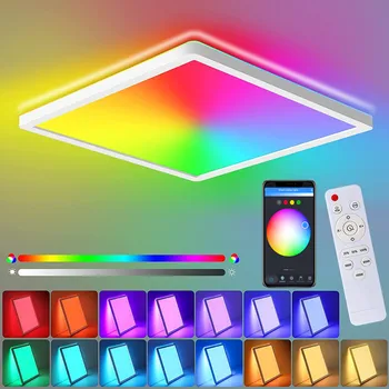 24W Smart LED Stropna Luč Tuya WiFi APP Dvojno Plast Zatemniti SCT Ultrathin Površinska montaža Stropna Stenska Svetilka RGB Osvetlitev