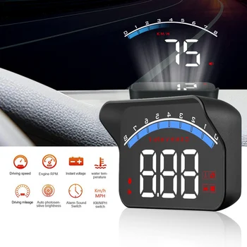 HUD Zaslon Digitalni Varnostni Alarm M6S Auto Elektronski Vetrobransko steklo Zaslona Projektor OBD2 merilnik Hitrosti Avtomobila Head Up Display